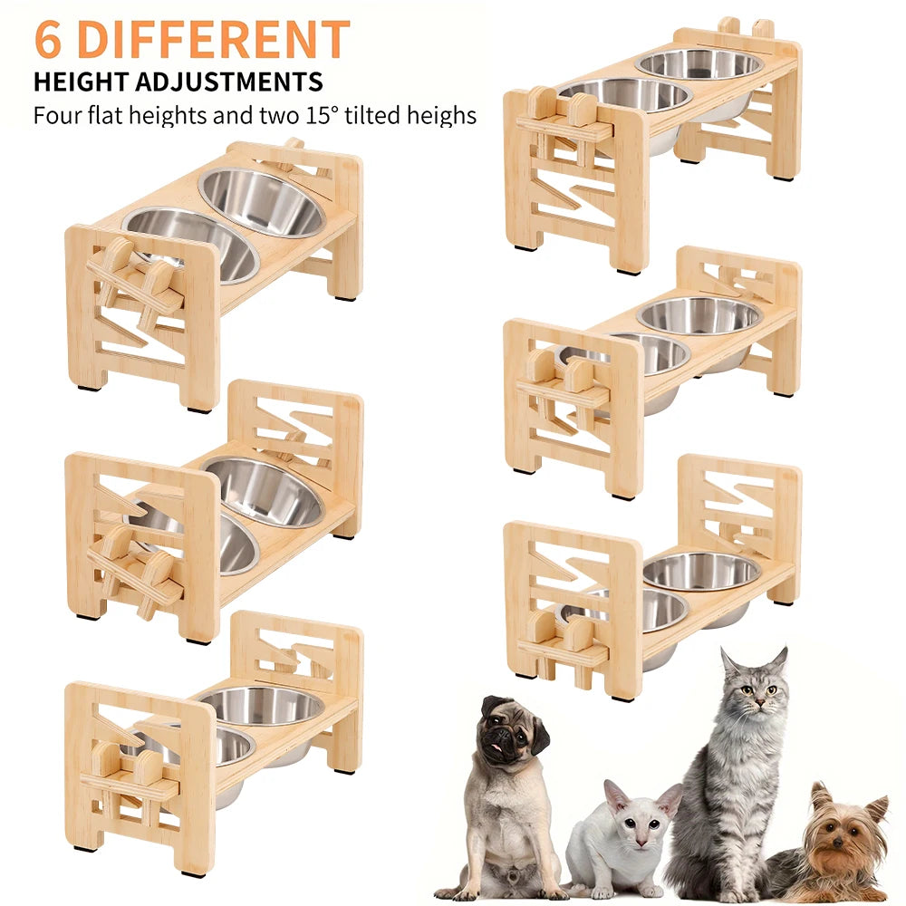 PAWZ®-Sturdy wooden pet food feeder