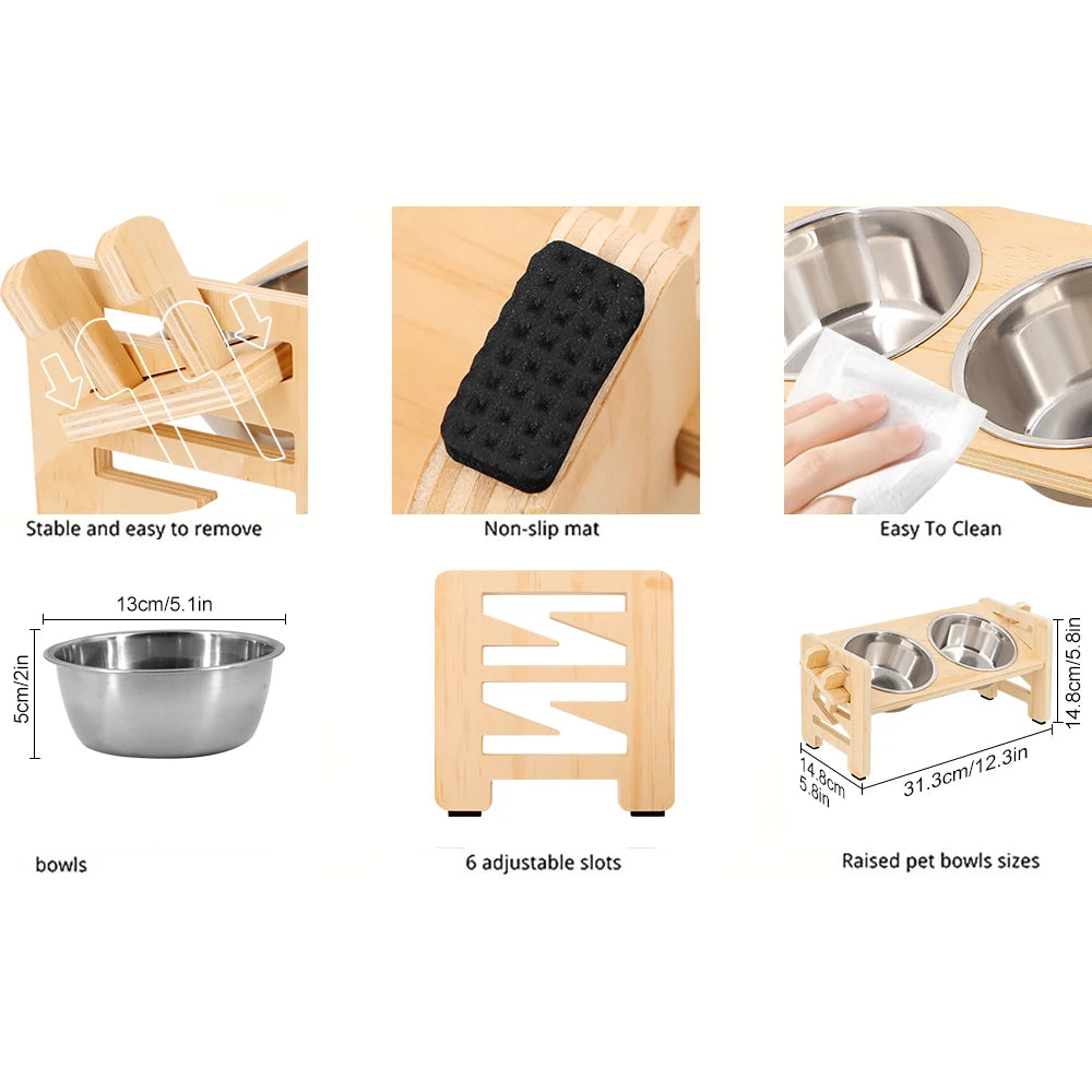 PAWZ®-Sturdy wooden pet food feeder